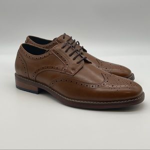 Van Heusen Cognac F6 Wingtip Oxford Shoes